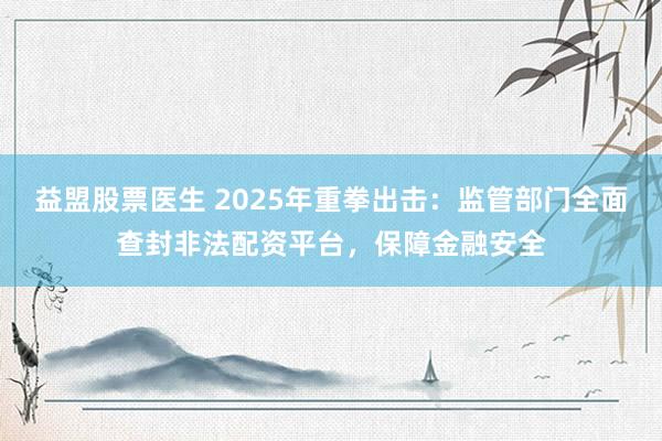 益盟股票医生 2025年重拳出击：监管部门全面查封非法配资平台，保障金融安全